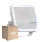 Fordelspakning 4x Ledvance LED Flomlys Aluminium Hvit 41W 5500lm 100D - 830 Varm Hvit | IP66 - Symmetrisk