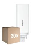 Fordelspakning 20x Philips CorePro PL-T LED Pære HF 6.5W - 830 Varm Hvit | 4-Stift - Erstatter 18W